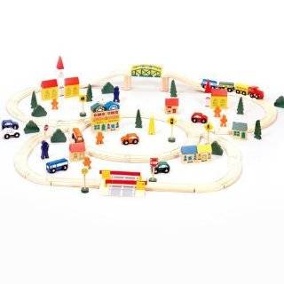   Wooden Train Set. 100% Compatible with Thomas the Train. Plus FREE