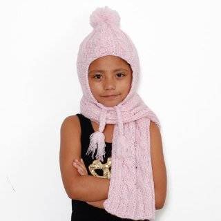 Sophias Style Girls Boutique Light Pink Winter Hat and Scarf Set