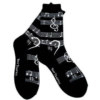 Soft and Comfortable Music Notes Trouser Socks in Black By Foot 