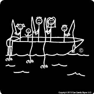  Canoe Stick People Family Car Decals Stickers Graphics 