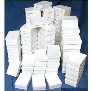  White Cotton Filled Jewelry Gift Boxes   3.5 X 3.5 X 1 