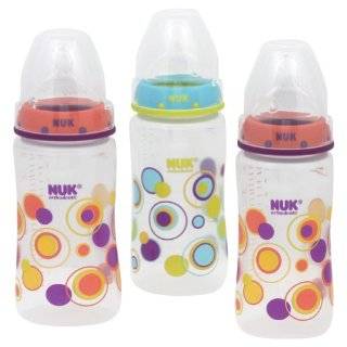NUK Orthodontic Trendline 3 Pack Baby Bottles, Pink / Teal Dots, 10 