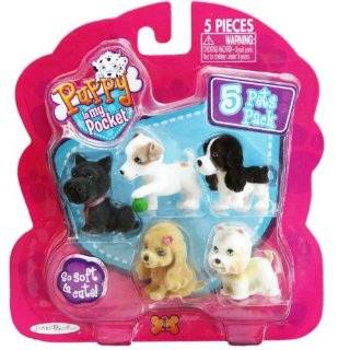 Puppy In My Pocket 5 Pets Pack (Laddy, Poppy, Buffy, Petey, Daniel)