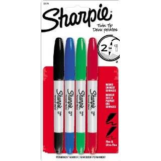 Sharpie Twin Tip Fine Point and Ultra Fine Point Permanent Markers, 4 