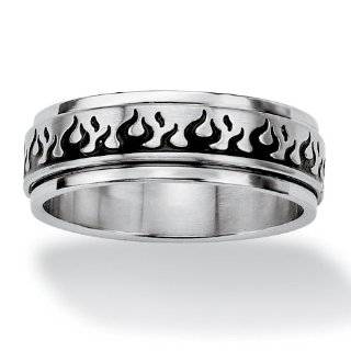  Unique Ring of Flames Sterling Silver Burning Fire Band 