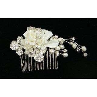  Silver Ivory Pearl Hair Comb Jewelry
