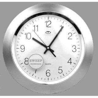 Telesonic Silver Wall Clock w/ Quiet Sweep Second Hand:  