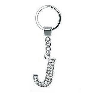 Rhinestone Diamond Letter J Keychain Zipper Pull   Letter J Keychain