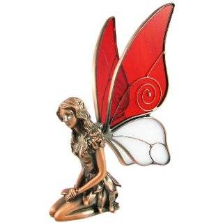  Copper Washed Fairy Statue Pink / White Glass Wings: Home 