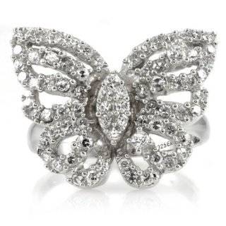  Rose Gold CZ Butterfly Ring SZ 5: Jewelry
