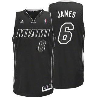 NBA Miami Heat LeBron James Black Black White Swingman Jersey