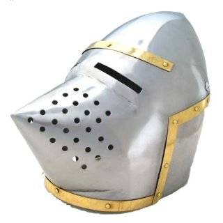 Pig face Bascinet Helmet with Brass Accents Medieval Costume Helm