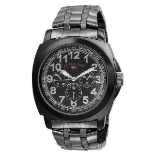   Polo Assn. Mens US8439 Black Dial Gun Metal Bracelet Watch: Watches