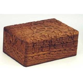 Set of 3 Hand Carved wooden boxes 