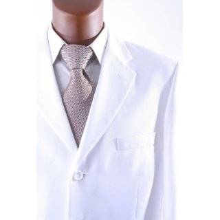  Mens Single Breasted 4 Button White Dress Suit: Clothing