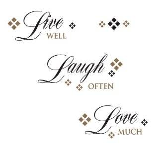 DCWV Wall Art Love Quote, Peel   Stick, Black/Brown:  Home 