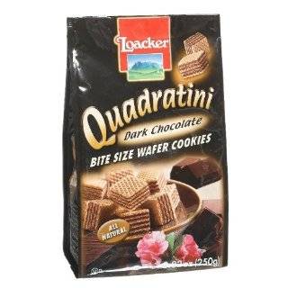 Loacker Quadratini, Bite Size Wafer Cookies, Dark Chocolate, 8.82 