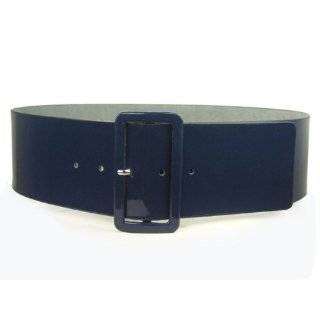    Blue Patent Leather 3 Wide Elastic Corset Waist Belt Clothing