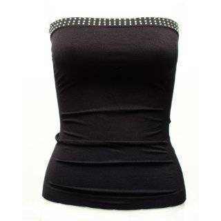 Ladies Black Seamless Stone Set Tube Top