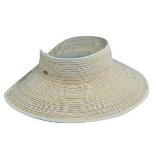 Scala Sewn Braid Large Brim Roll up Sun Visor Hat