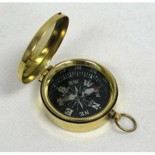   Solid Brass Compass w/Cover Camping and Hiking