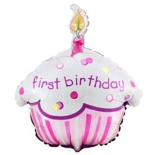  Pink 1st Birthday Polka Dot Candle: Toys & Games