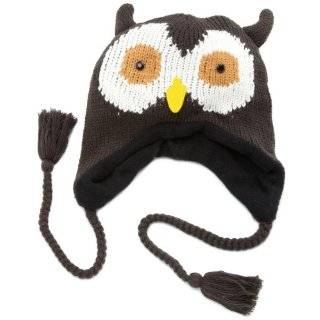   D&Y Womens Animal Face Knit Hat, Owl, One Size