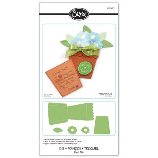 Sizzix Bigz Pro Card & Pocket, Flower Pot with Flowers & Leaf Die