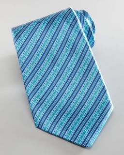 Stefano Ricci Dot Stripe Silk Tie, Teal