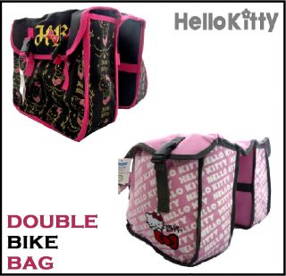 New Hello Kitty Bicycle Bike Cycle Pink Black Twin Double Rear Rack Pannier Bag