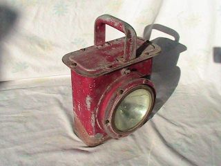 Vintage Nautical Ships Red Battle Lantern Dry Cell Battery Maritime US Anchor