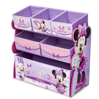 Purple Multi Bins Boxes Disney Minnie Mouse Girls Toy Book Storage Organizer Box