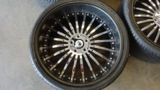 Asanti AF 122 Custom Painted Black Chrome 22" Wheels Rims BMW 7 Series w Tires