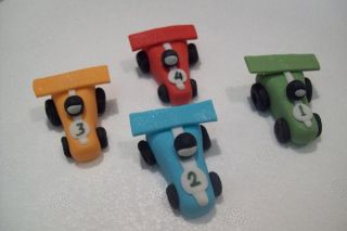 12 Race Car Cupcake Toppers Edible Cake Decorations