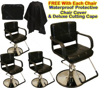 4 New Classic Hydraulic Barber Chairs Styling Hair Chair Beauty Salon Equipment