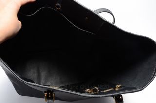 Michael Kors Black Leather Jet Set Travel Signature MK Logo Tote Purse Bag $298