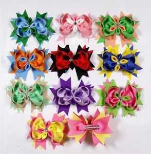4 5" Wholesale Baby Girl Costume Boutique Ribbon Romantic Hair Bow Flower Clip J