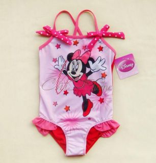 Girls Kids Minnie Mouse Swimsuit Swimming Swim Costume Swimwear Ages 1 6 Years