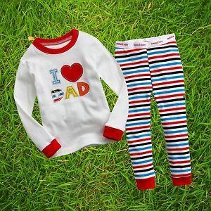 2pcs VaenaitBaby Toddler Kid Girl Boy Clothes Sleepwear Pajama Set"Love Dad"6 7Y