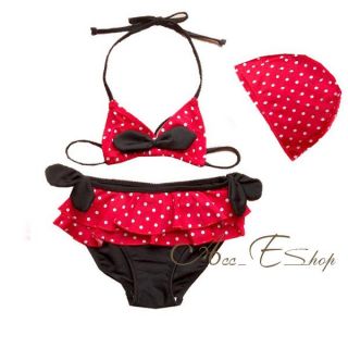 Baby Girls Red Polka Dots Bikini Sz 2T 6T Swimsuit Swimwear Bathing Swim Costume