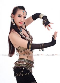 Tribal Professional Belly Dance Costumes Outfit Set 2Pics Bra Belt 6Colors