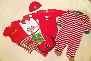 Huge Lot Infant Baby Boy Girl My First 1st Christmas Clothes Outfits Sets New