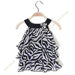 Baby Kid Toddler Girl Chiffon Dress Outfit Clothes Pettiskirt Tutu Zebra TYB1