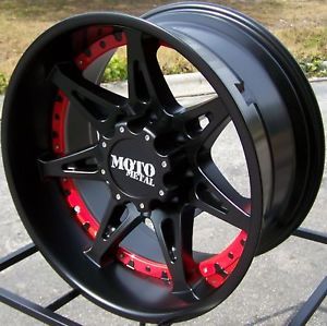 18x9" Black Red Moto Metal MO961 Wheels Rims Toyota Tundra Sequoia 4x4 5x150 TRD
