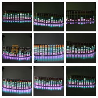 Car Stickers Sound Music Activated Sensor Multi Color LED Equalizer Glow 80 19cm