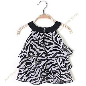 Baby Kid Toddler Girl Chiffon Dress Outfit Clothes Pettiskirt Tutu Zebra TYB1