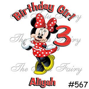 Minnie Mouse Red Dress Polka Dots Birthday Girl Party Shirt T Shirt Baby Toddler