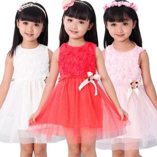 New Toddlers Baby Girls Princess Lace Party Dresses Kids Xmas Formal Dress Skirt