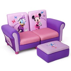Disney Minnie Mouse Little Girls Children's 3 Piece Arm Chairs Sofa Toy Box Set