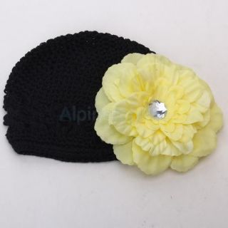 Baby Toddler Cute Handmade Flower Knit Crochet Beanie Hat Cap Headband Gift New